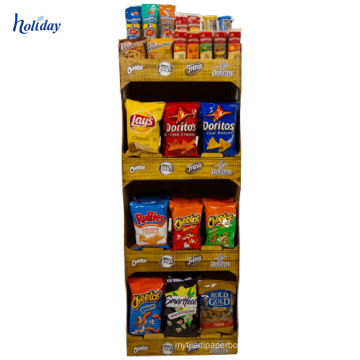 2018 New Products Paper Cardboard Snack Display Stands,Free Standing Snack Display Racks